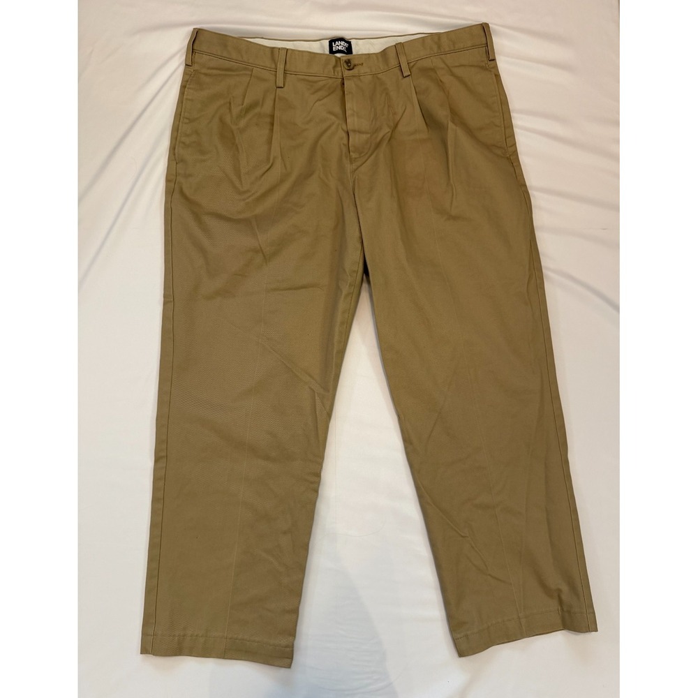 Lands' End Traditional Fit Pants Mens 40‎ Chino Khaki Beige Casual Career Office